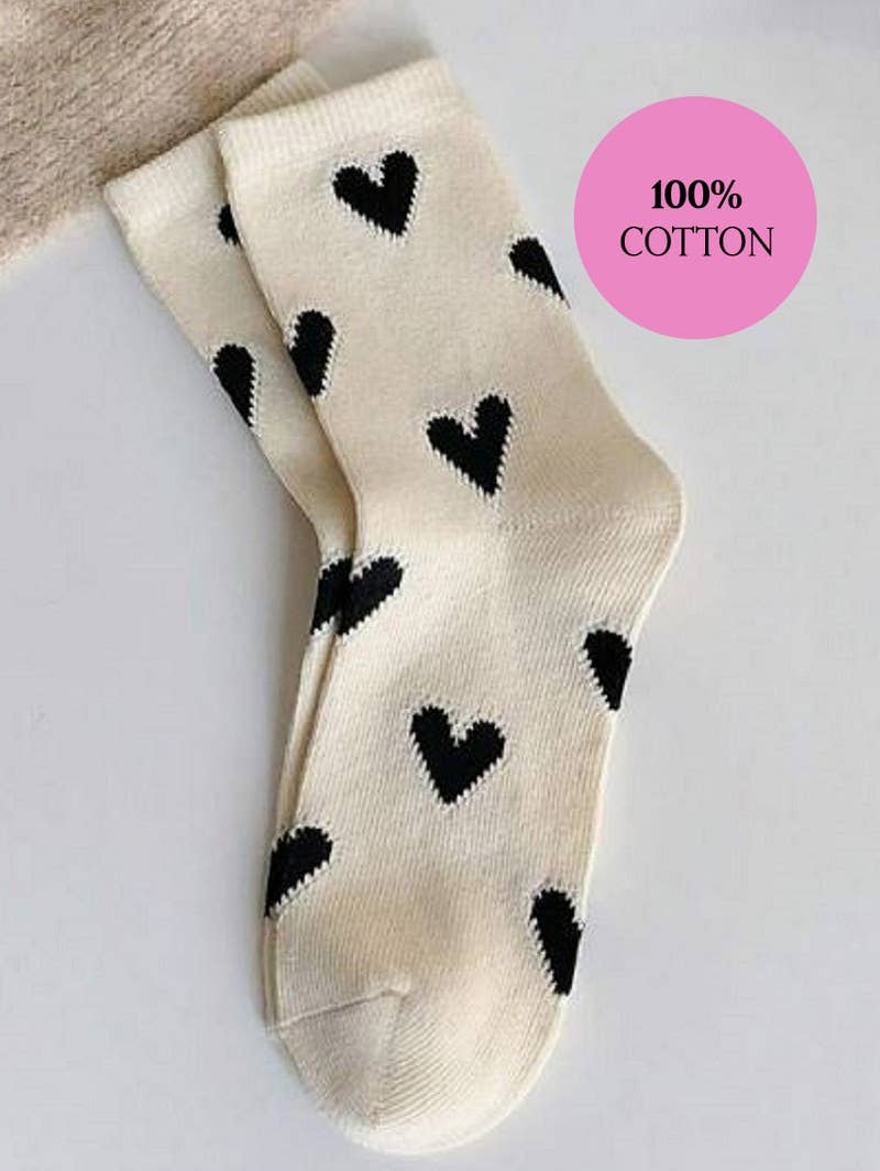 Heart Printed Socks (Red or Multiple Colors)