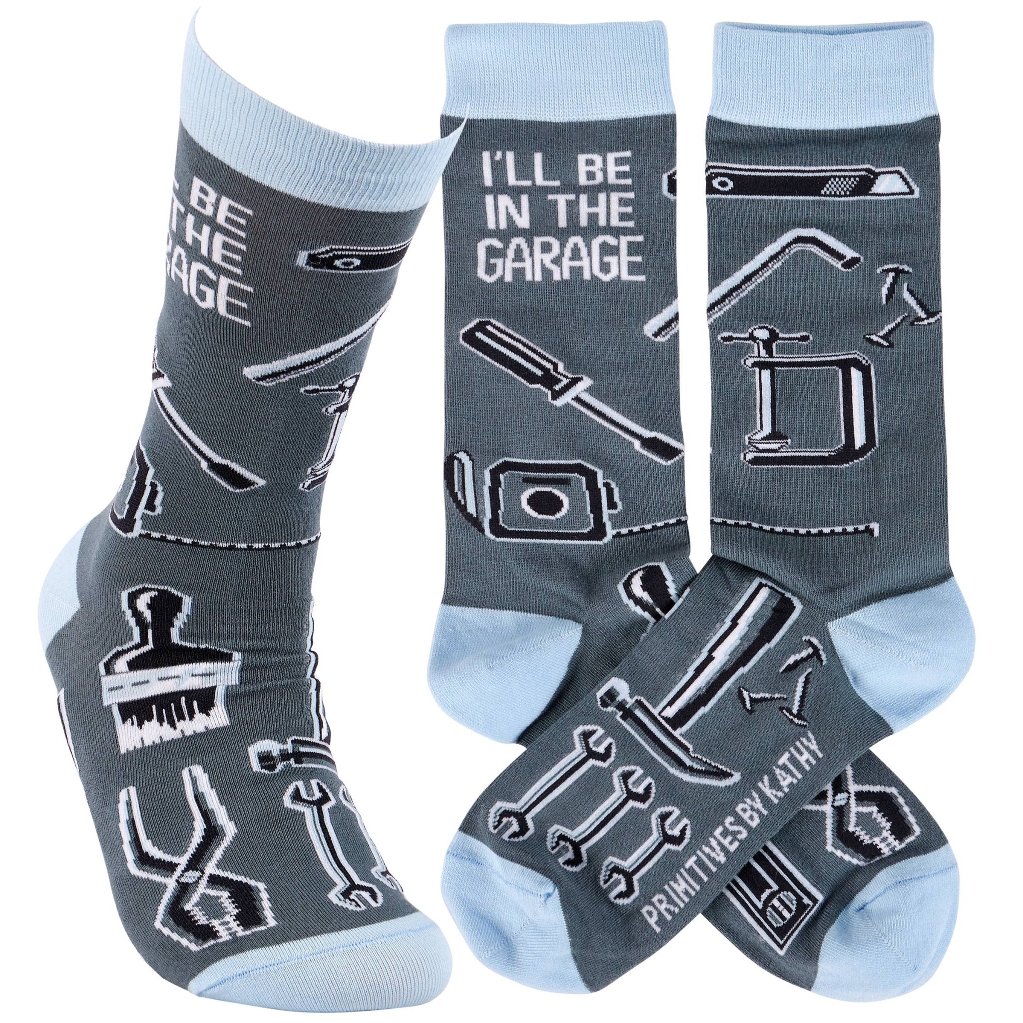 "I'll Be In The Garage" Unisex Socks