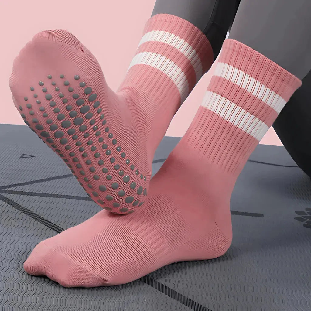 Mid Calf Grip Socks Yoga Comfort Fit For Women