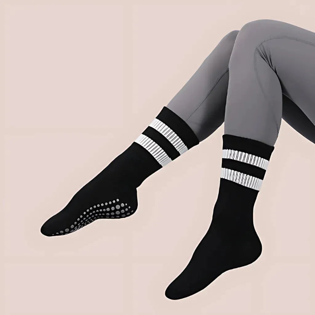 Mid Calf Grip Socks Yoga Comfort Fit For Women