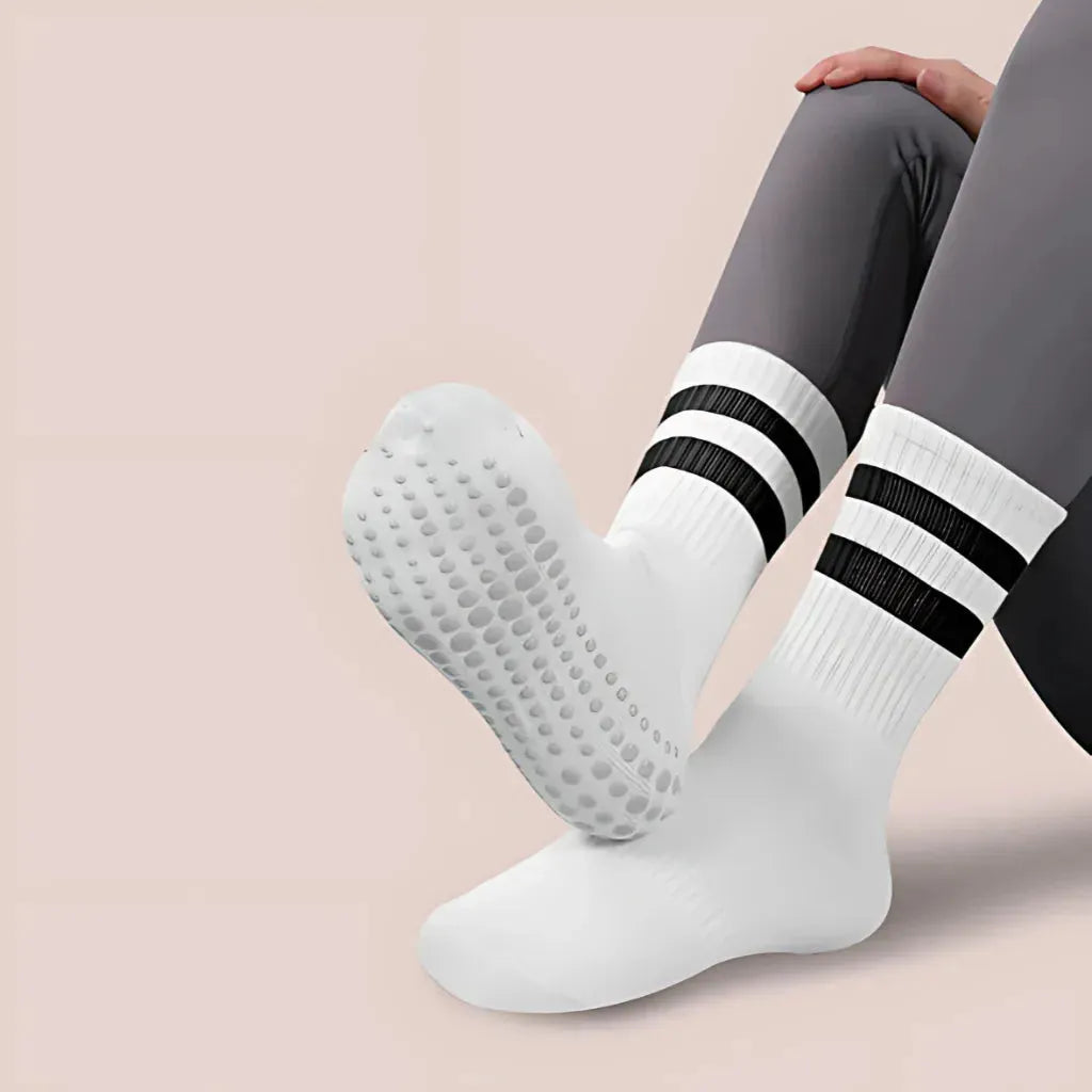 Mid Calf Grip Socks Yoga Comfort Fit For Women