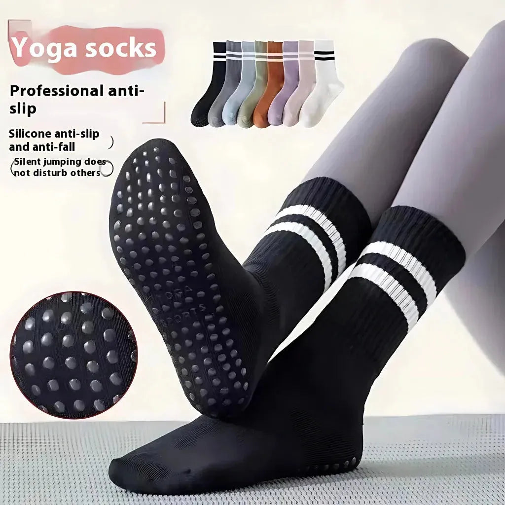 Mid Calf Grippy Socks Yoga For Year Round Comfort