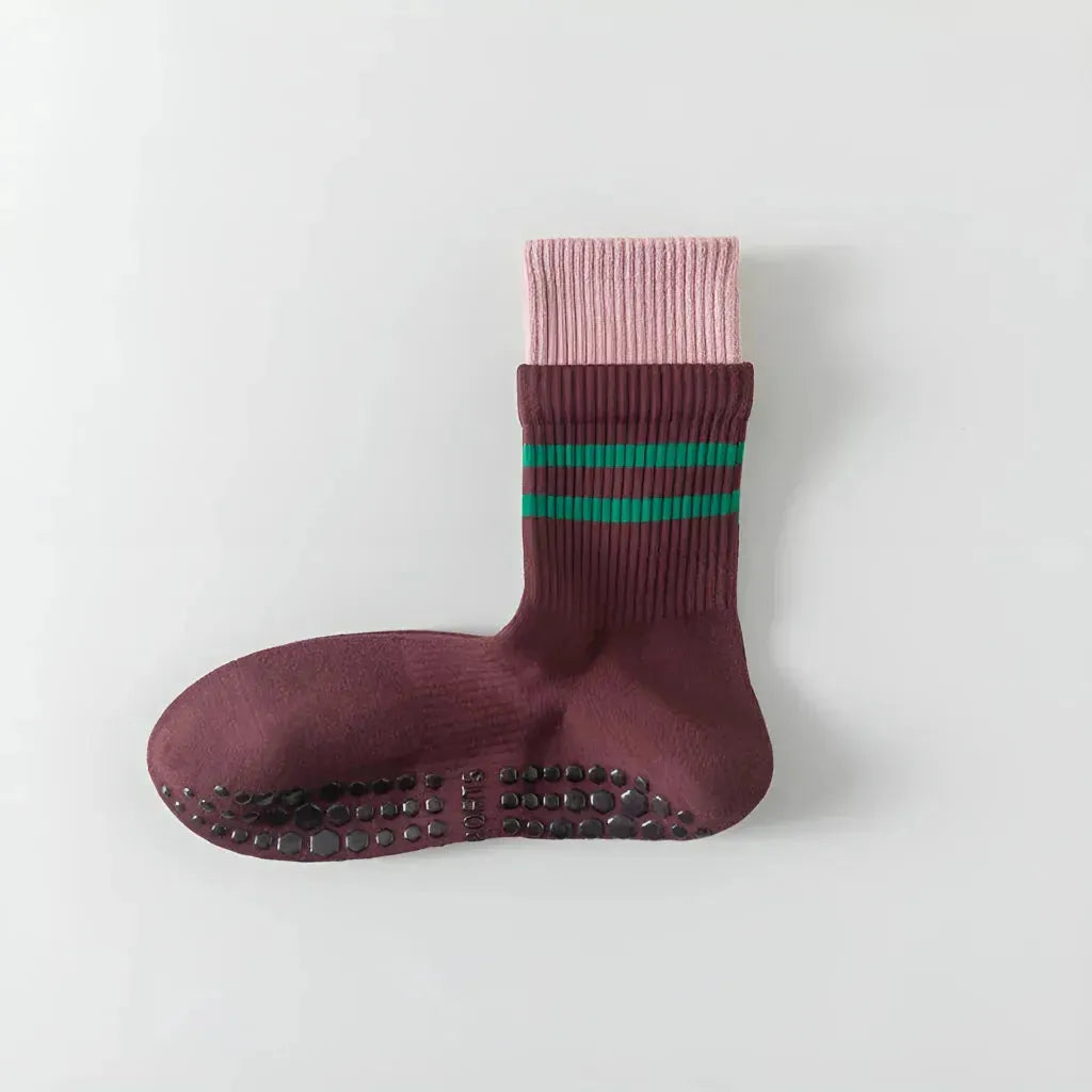 Mid Calf Pilates Grip Socks For Women’s Studio Flow