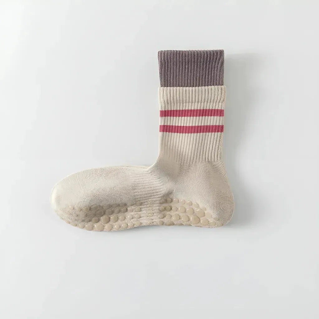 Mid Calf Pilates Grip Socks For Women’s Studio Flow