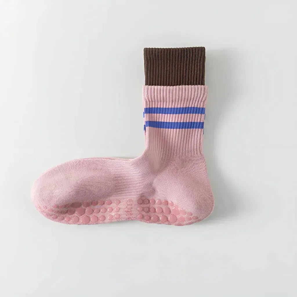 Mid Calf Pilates Grip Socks For Women’s Studio Flow