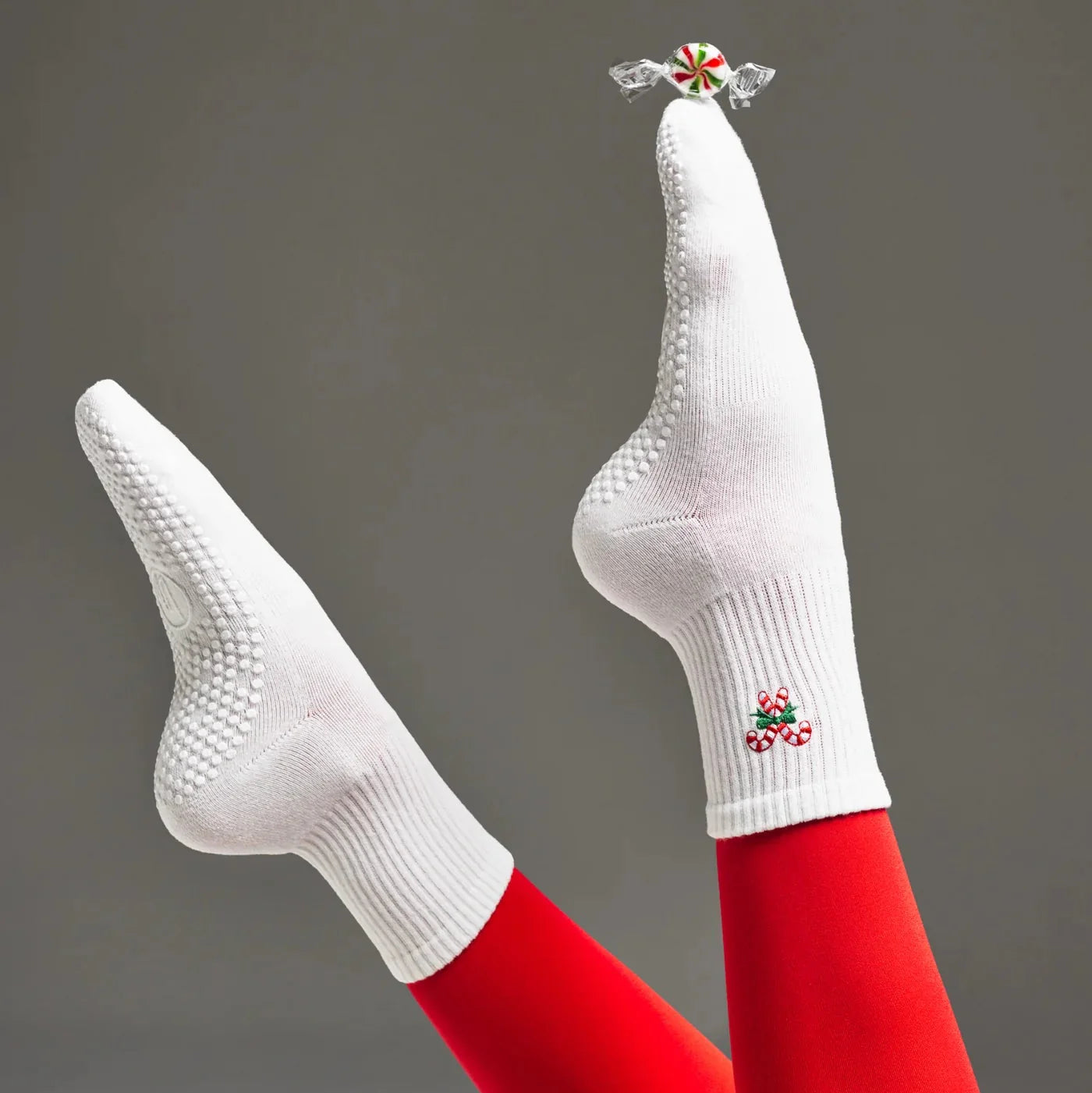 Crew Grip Socks - Candy Cane (Barre / Pilates)