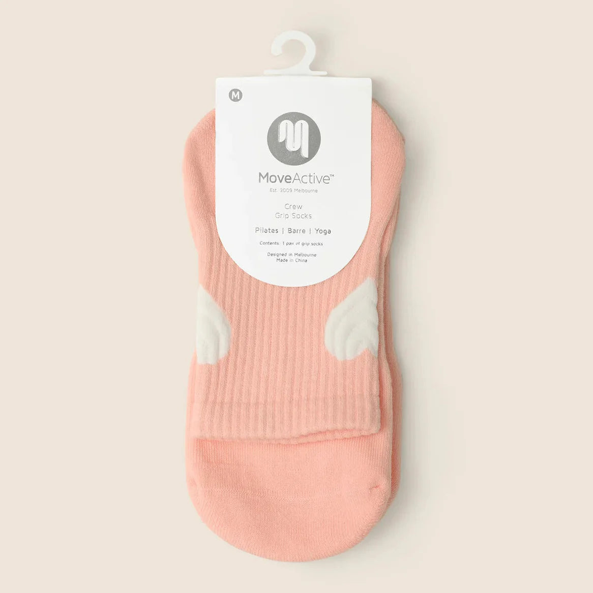 Crew Grip Socks - Strawberry Heart (Barre / Pilates)