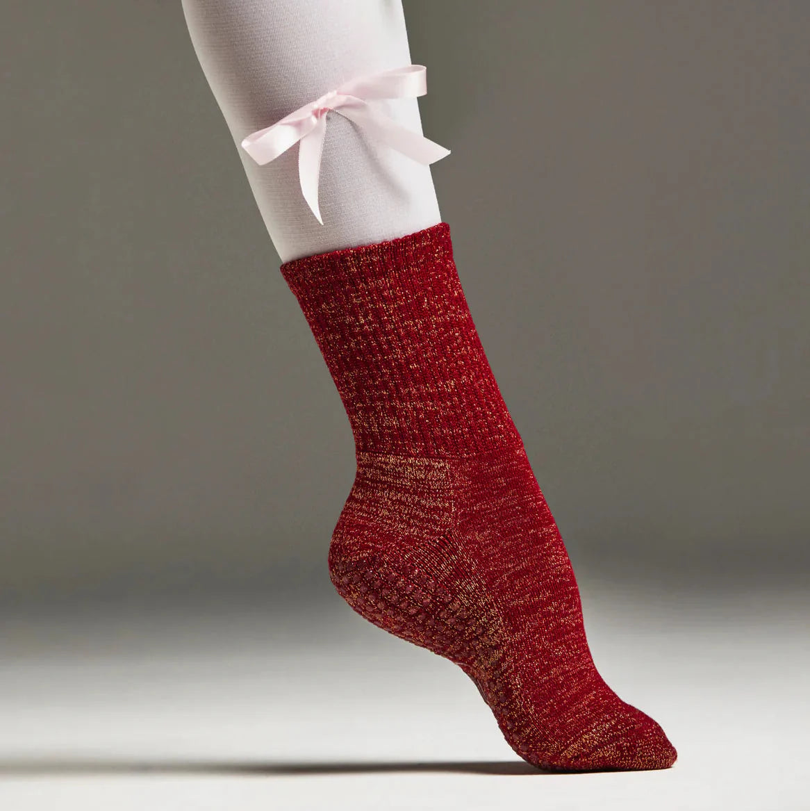 Crew Grip Socks - Tinsel Ruby (Barre / Pilates)