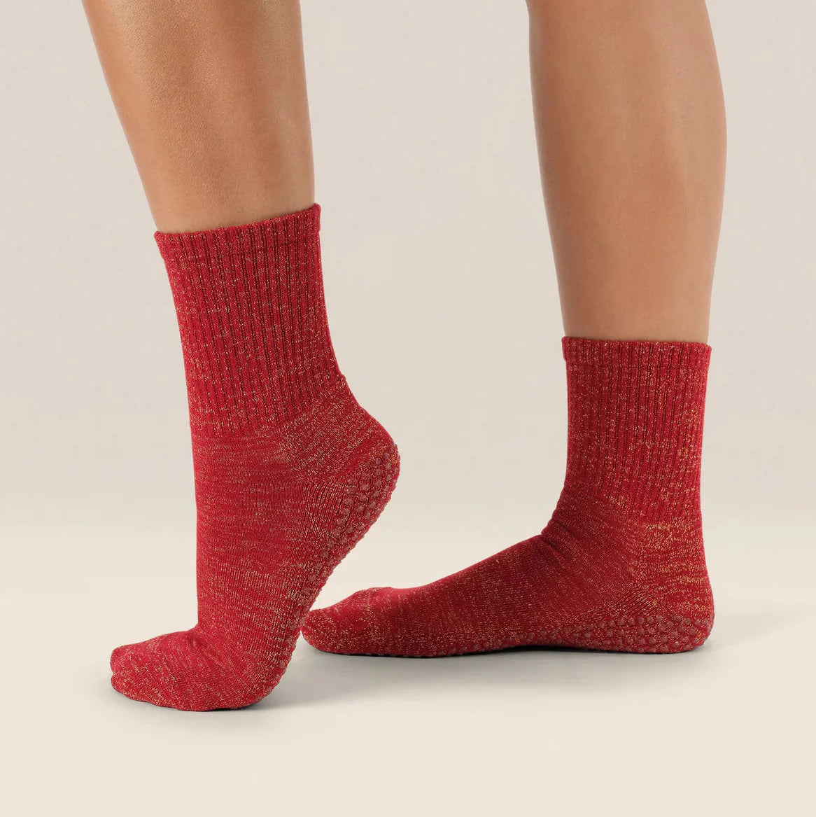Crew Grip Socks - Tinsel Ruby (Barre / Pilates)