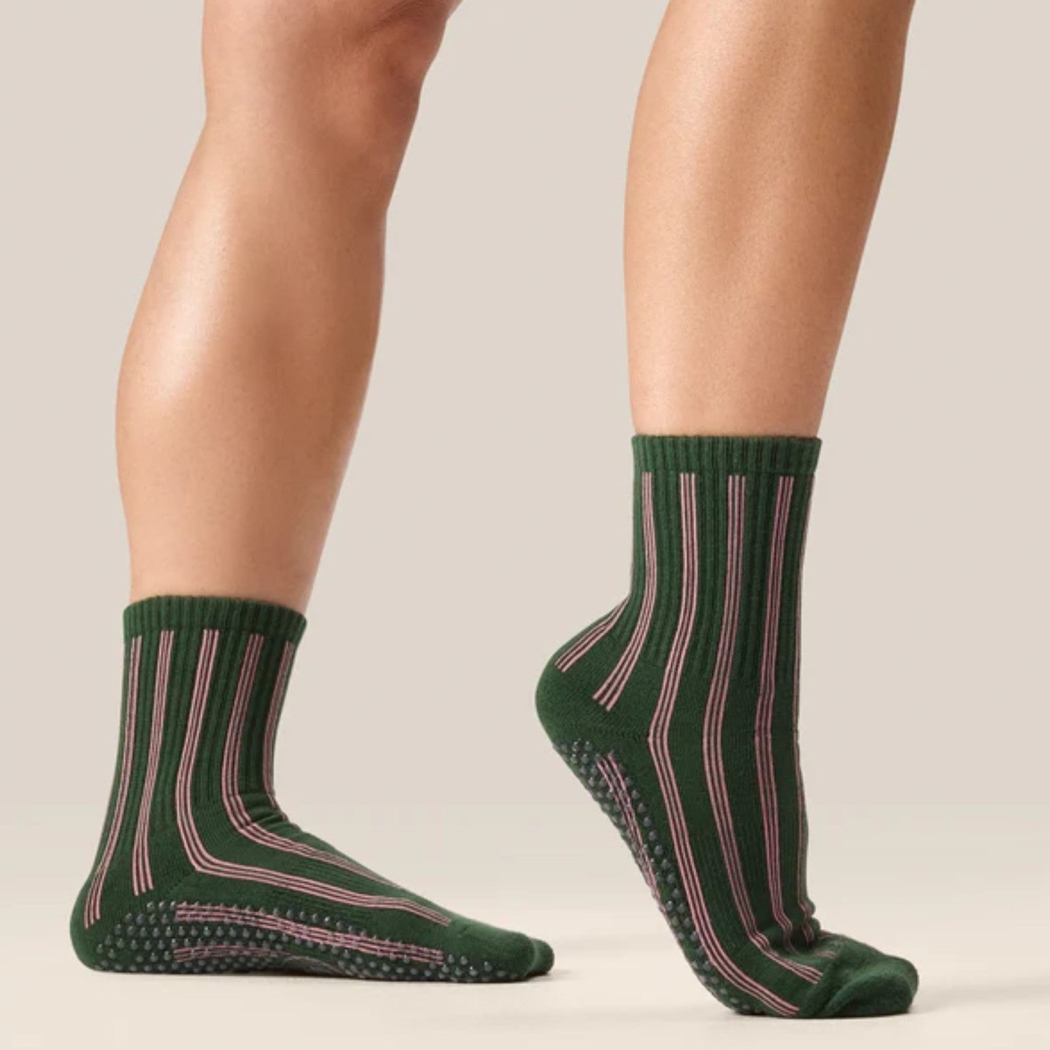 Crew Grip Socks - Verde Carnival (Barre / Pilates)