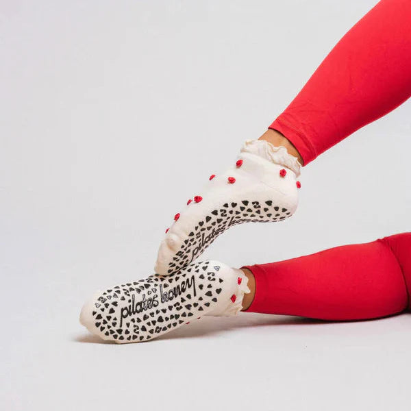 Rosette Ruffle Ankle - Crew Grip Sock (Barre / Pilates)