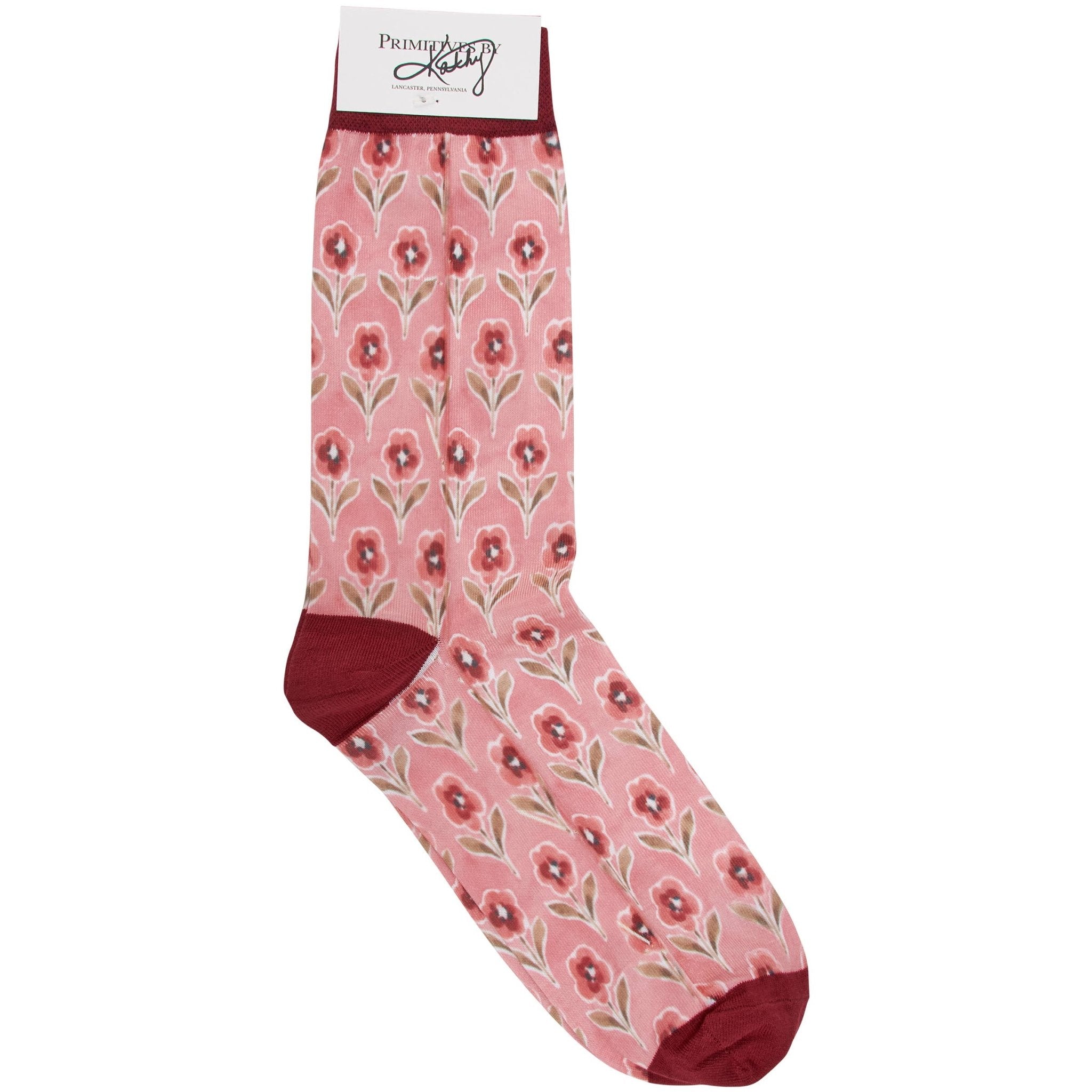 Pink Floral Cozy Socks
