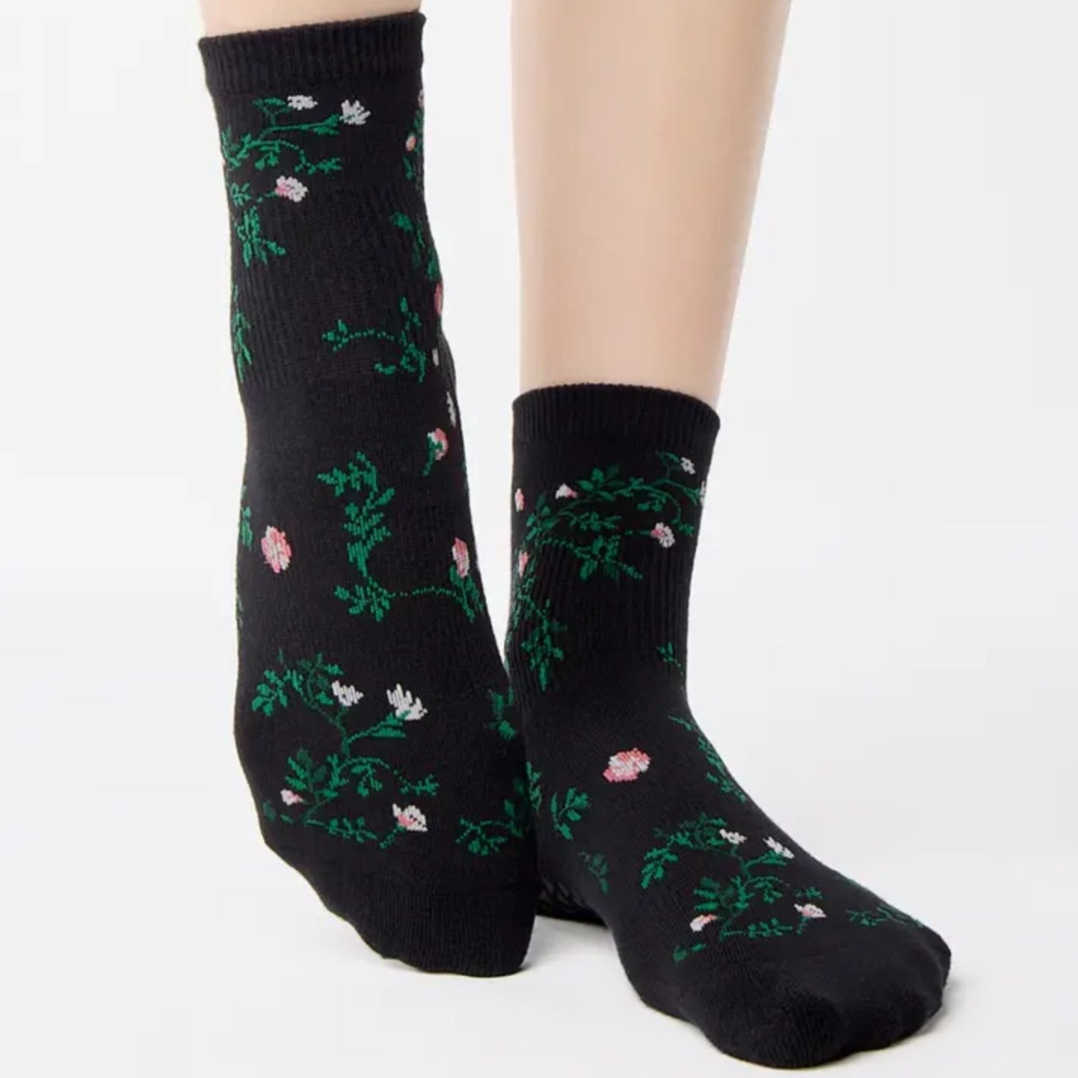 Rose Garden Ankle Grip Socks - (Barre/Pilates)