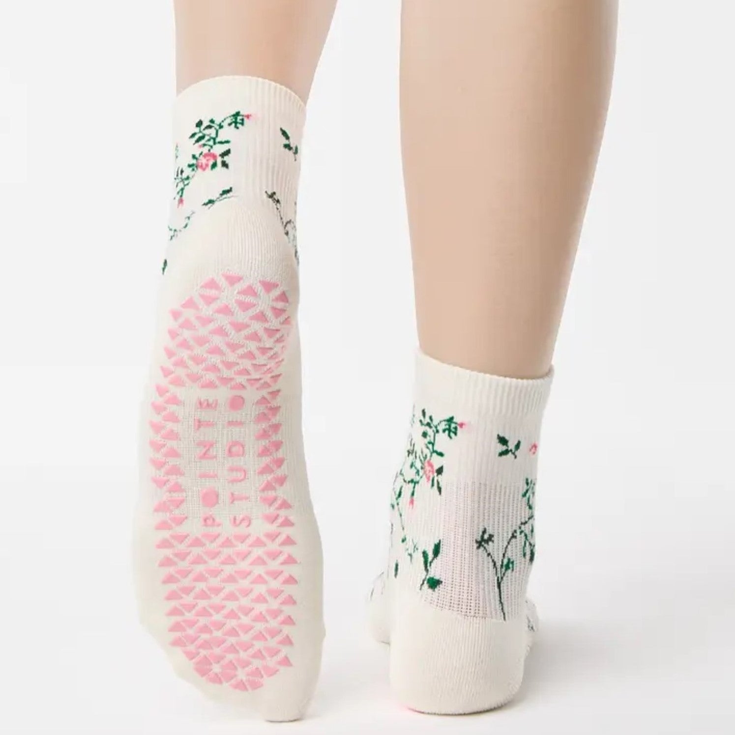 Rose Garden Ankle Grip Socks - (Barre/Pilates)