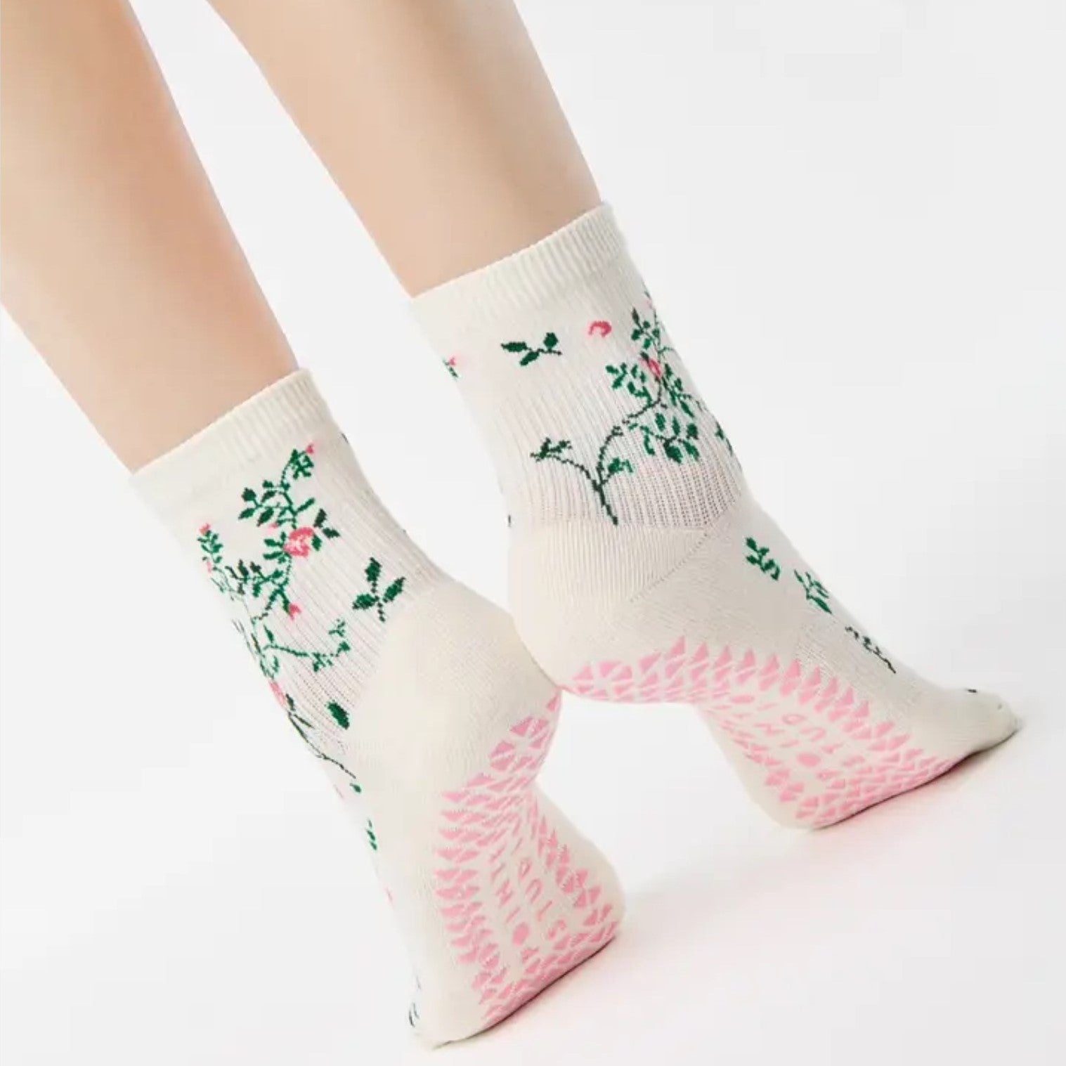 Rose Garden Ankle Grip Socks - (Barre/Pilates)