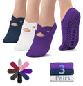 Women's YOGA Socks - Purple Blue White