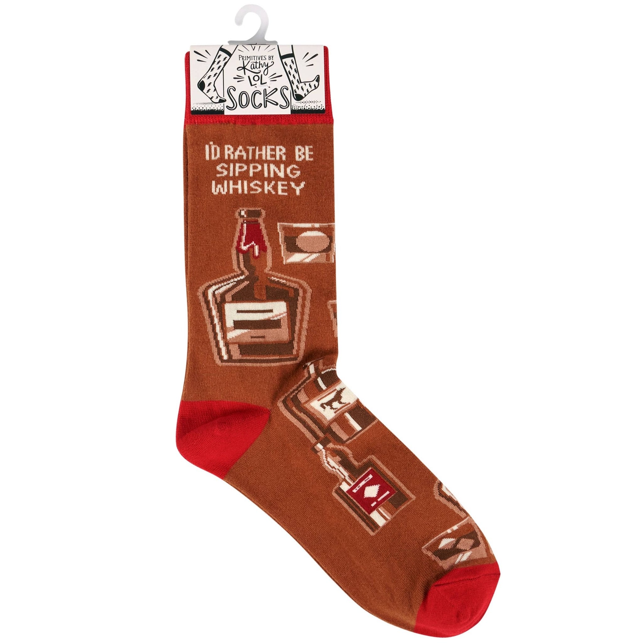 "Rather Be Sipping Whiskey" Socks