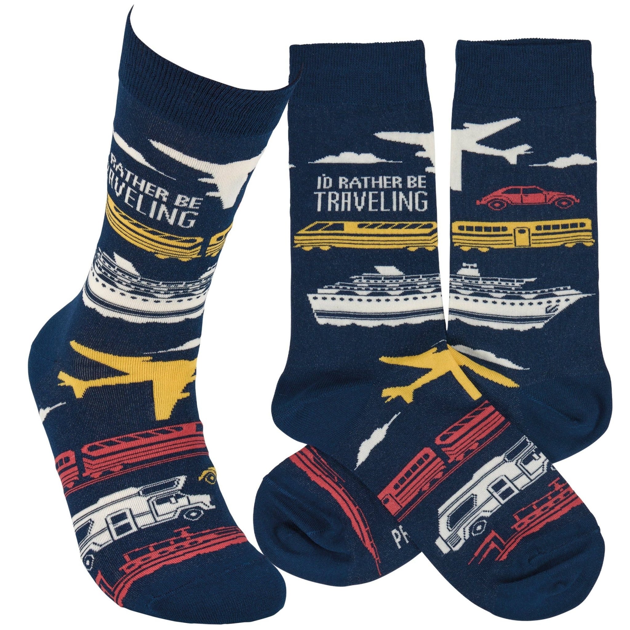 "Rather Be Traveling " Unisex Socks
