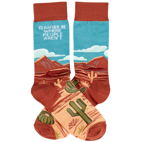 "Rather Be Where People Aren't" Socks
