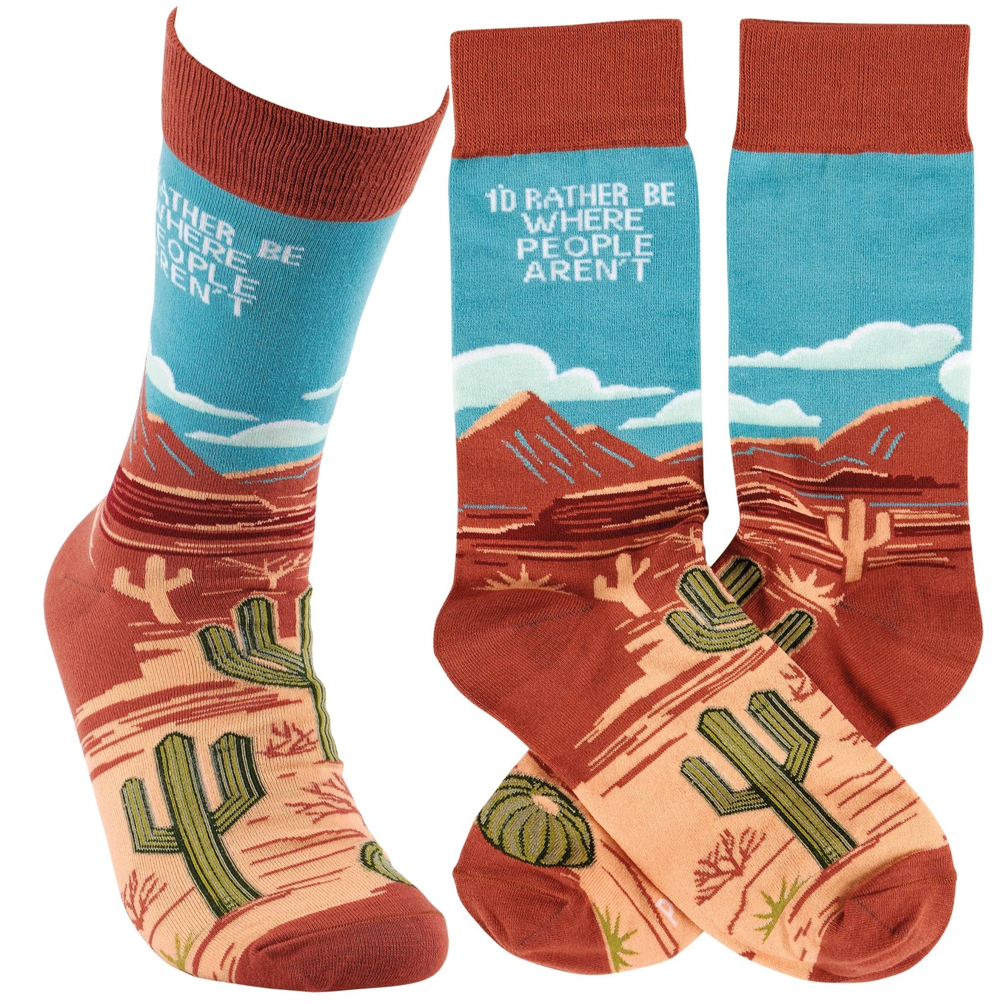 "Rather Be Where People Aren't" Socks