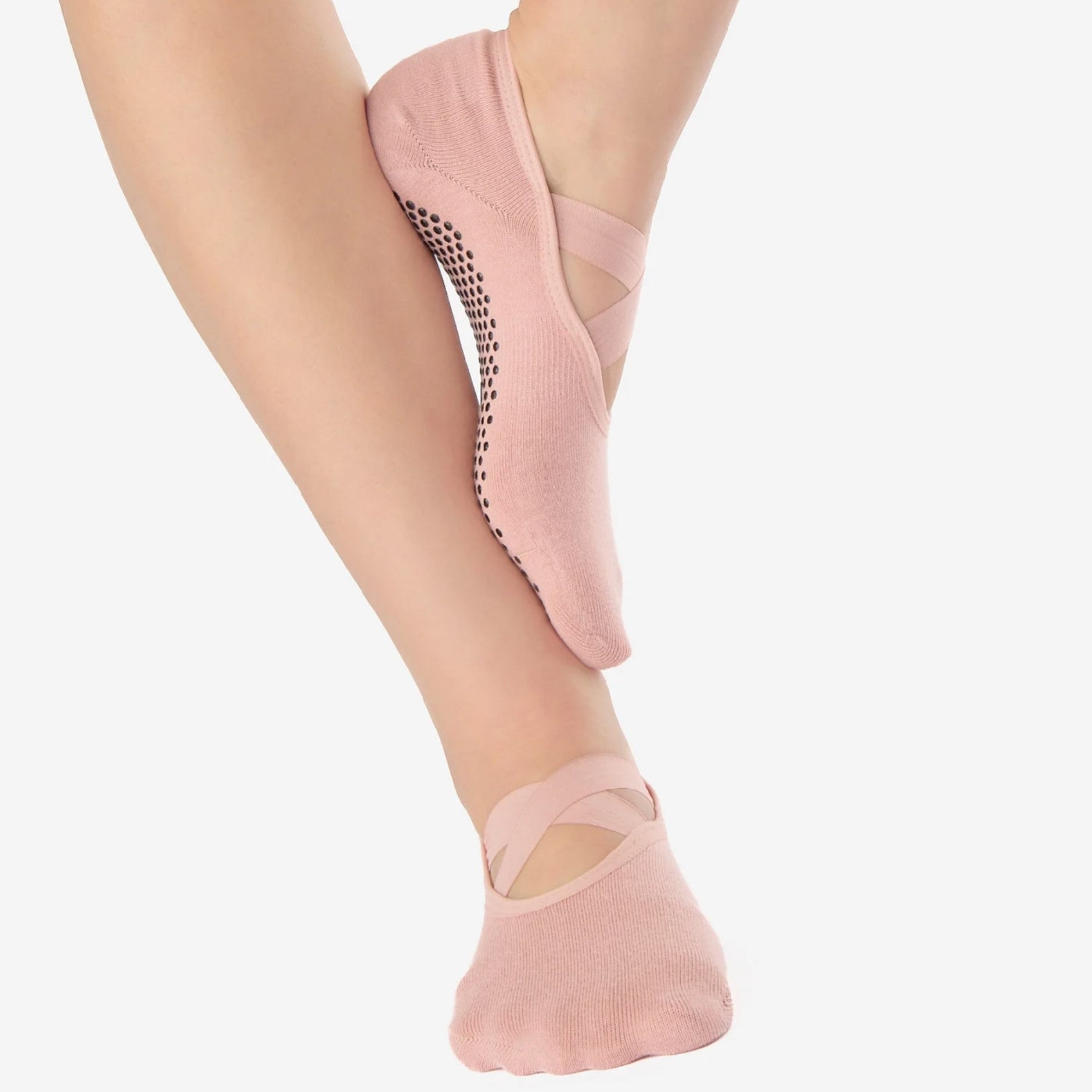 Cross Strap Grip Sock- (Barre / Pilates)