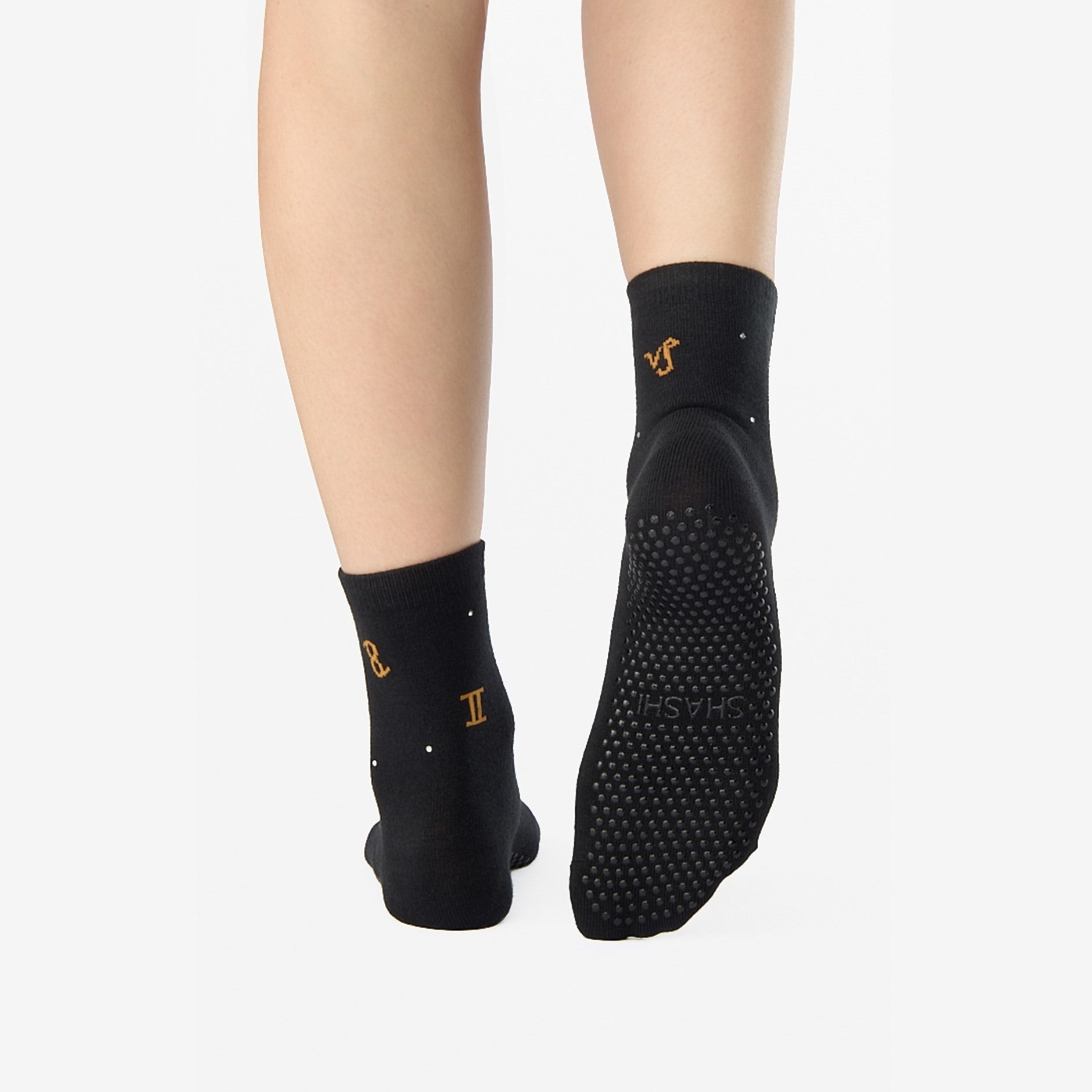 Star Ankle Grip Socks - Black  (Barre / Pilates)