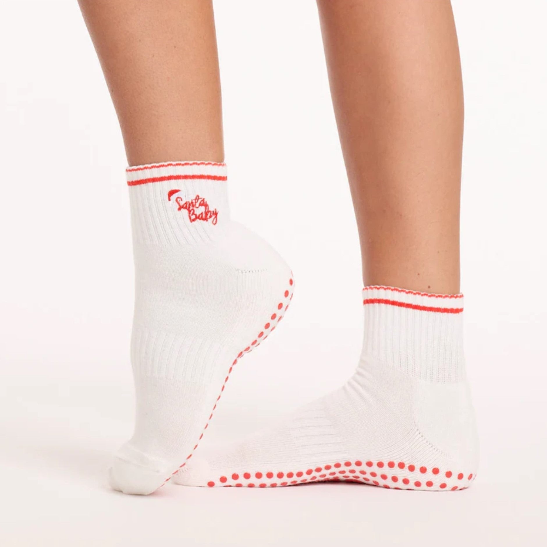 Santa Baby - Crew Grip Sock (Barre / Pilates)