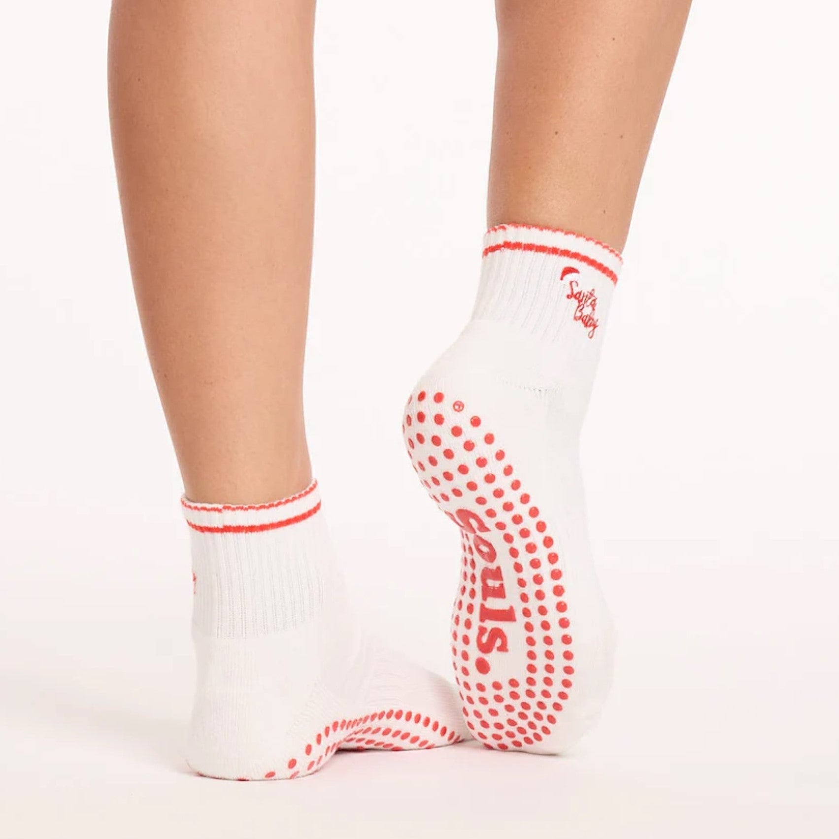 Santa Baby - Crew Grip Sock (Barre / Pilates)