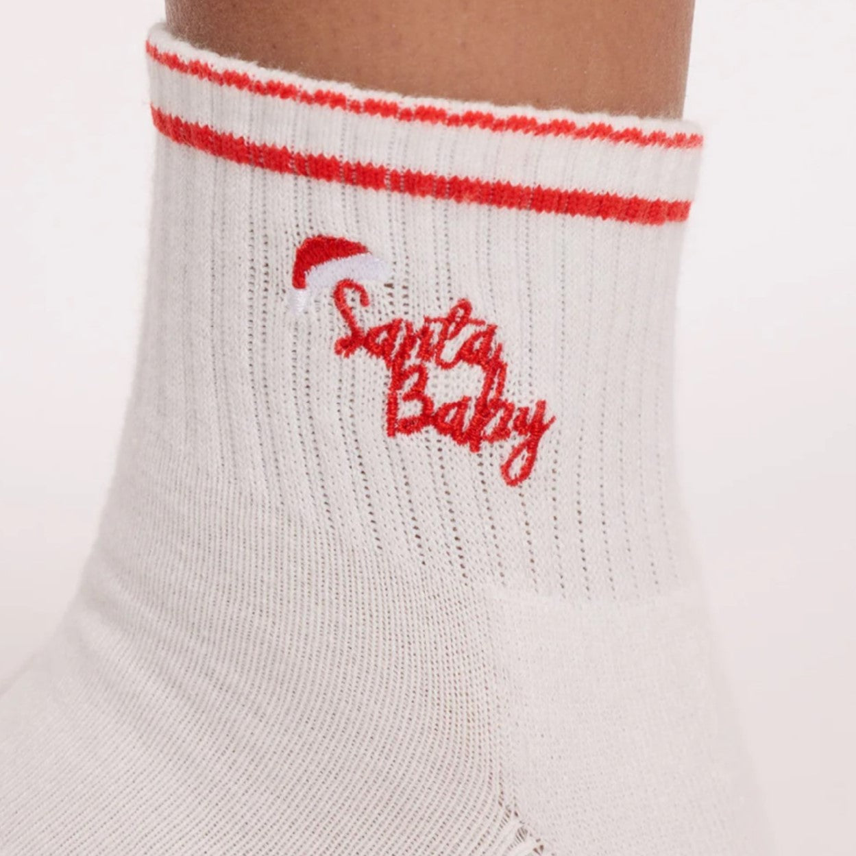 Santa Baby - Crew Grip Sock (Barre / Pilates)