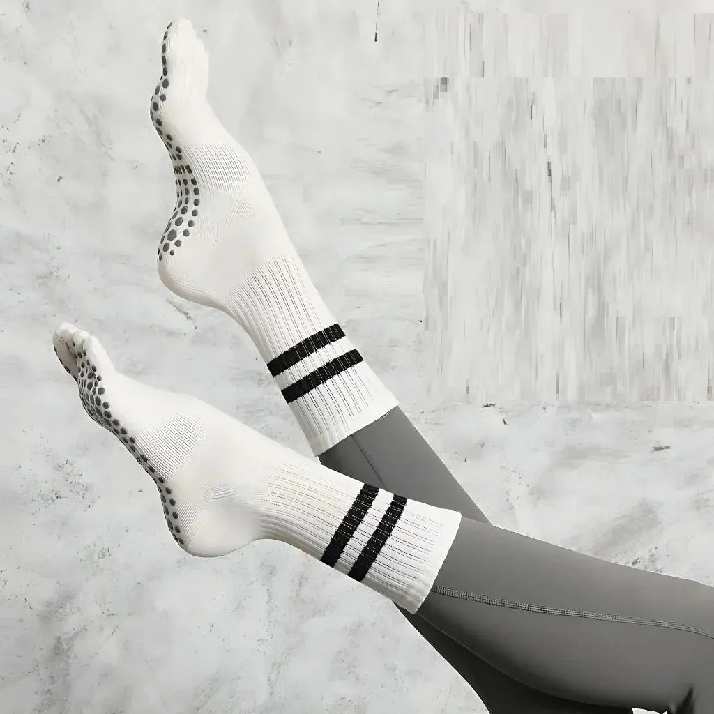 Striped Yoga Socks Toes With Non Slip And Breathable Fit