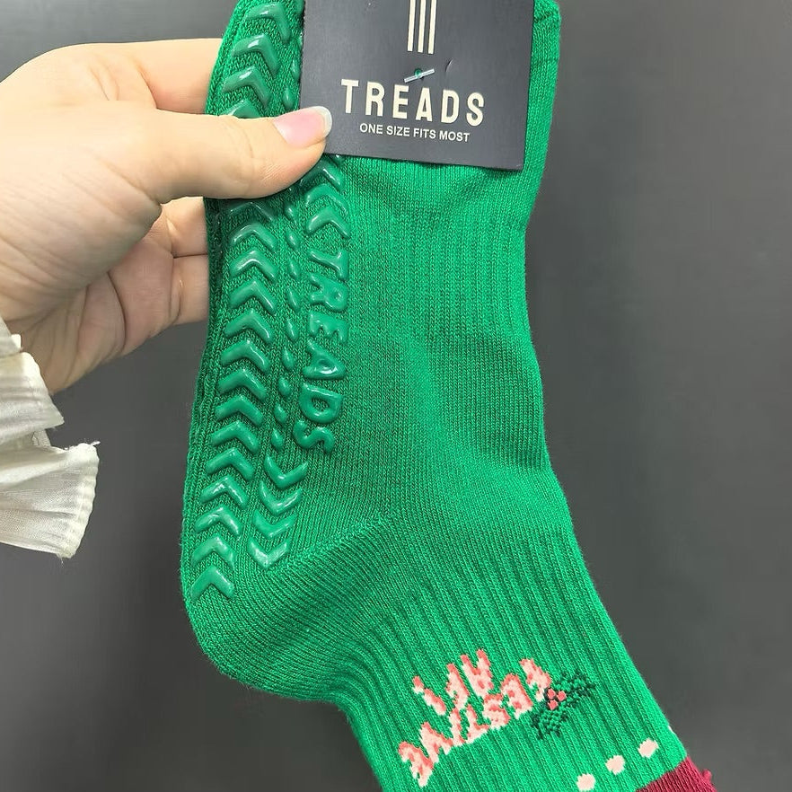 Festive AF - Ruffle Ankle Grip Sock (Barre / Pilates)