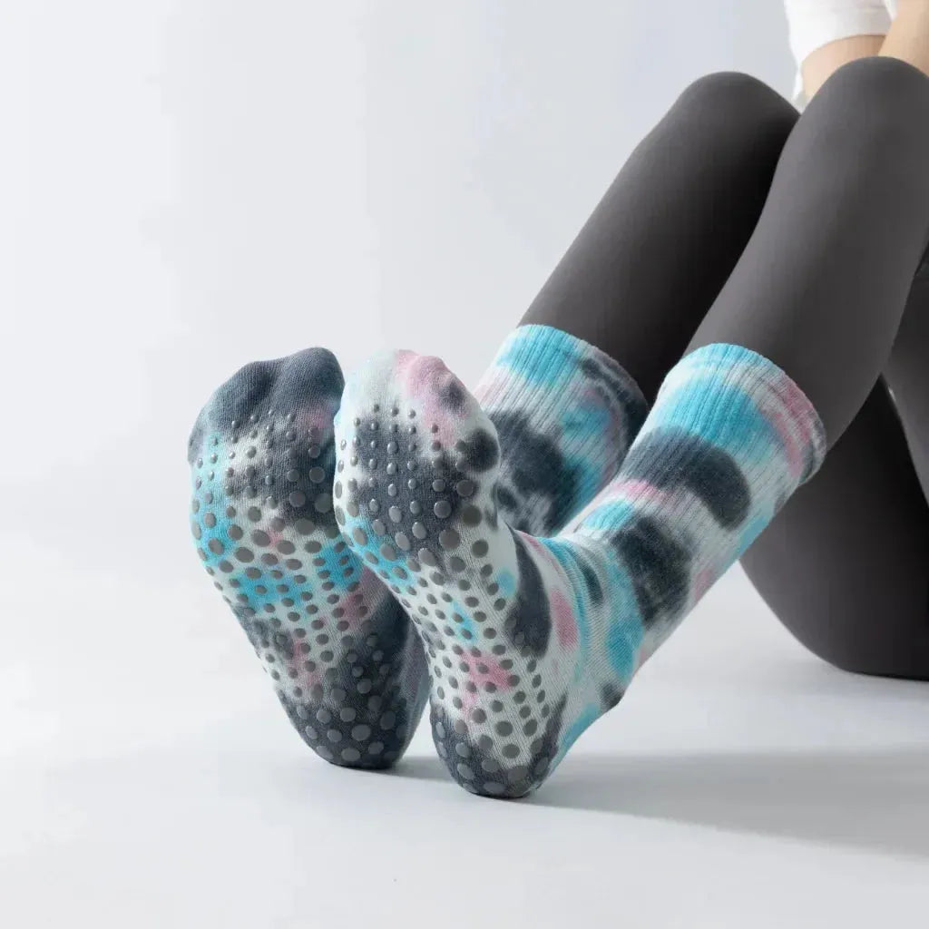 Woman Yoga Socks With Tie Dye And Non Slip Grip